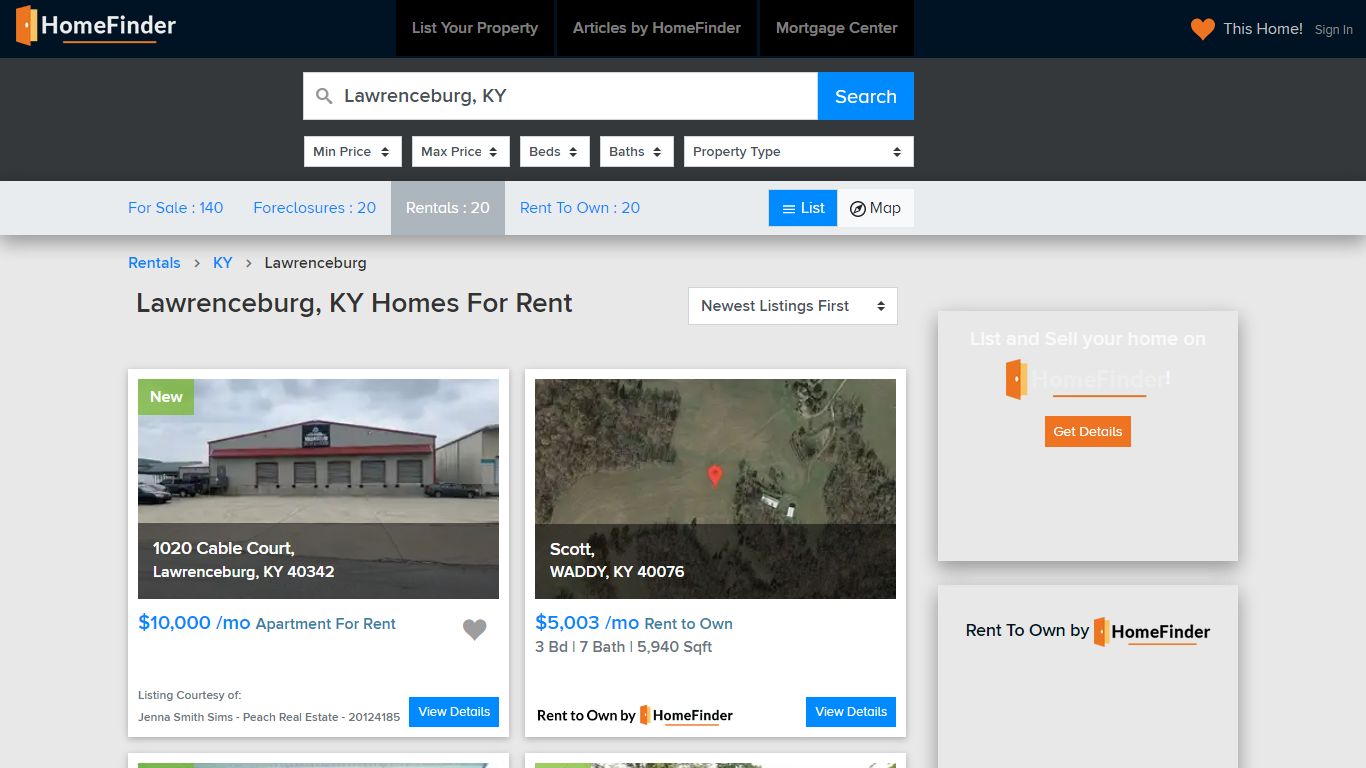 Homes for Rent in Lawrenceburg, KY | HomeFinder